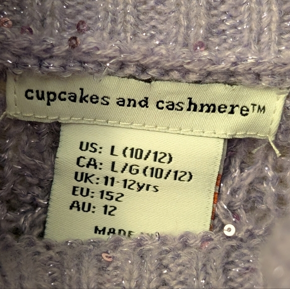 Cupcakes & Cashmere Cable Knit Turtle Neck Sweater/ Nwt/ 10/12 - Picture 4 of 4